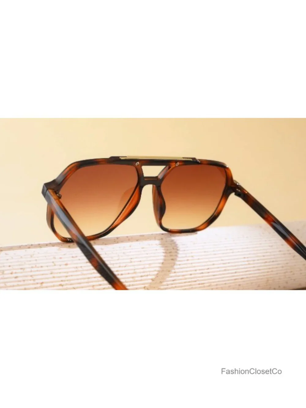 Oversized Retro Aviator Sunglasses Square Frame UV400 Protection